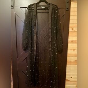 Sheer Black Duster with Accents